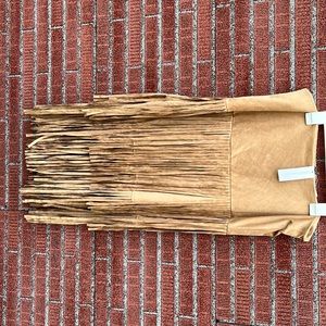 Suede fringe skirt